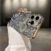 For iPhone 15 Pro Max Luxury Flash Glitter Flowers Plating Frame Phone Case For iPhone 11 12 13 14 15 16 Soft Protective Cover