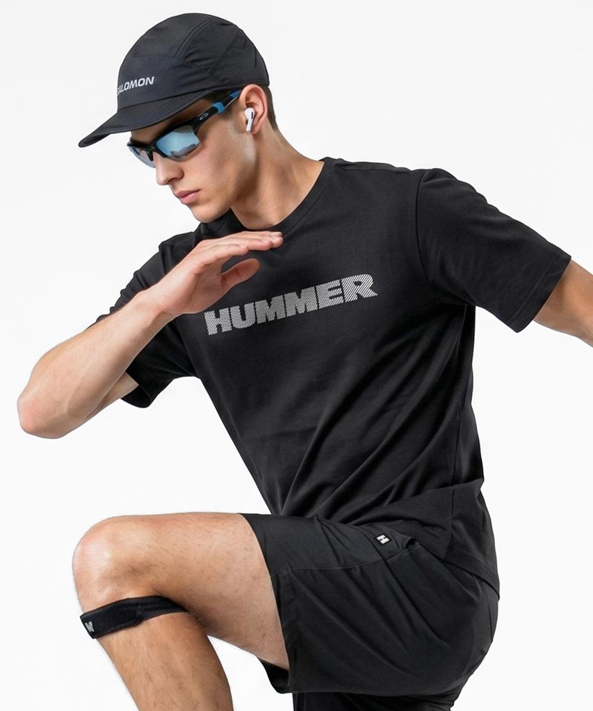 HUMMER Summer Sorona Functional Quick-Drying Cool Short Sleeve T-Shirt Black
