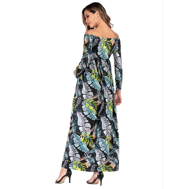 maternity casual v neck color matching frenulum dress
