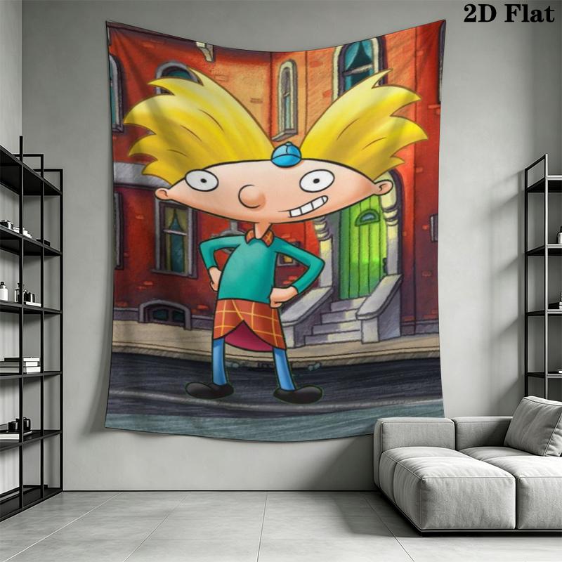 Hey Arnold Wall Tapestry Aesthetic Wall Hanging Printed Fabric Blanket Decorative Tapestries for Bedroom Living Room Home Decor
