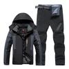 Kurtka i spodnie outdoorowe w rozmiarze plus size 9XL, męskie, zimowe, plus aksamitne, pogrubione, górskie, kurtka i spodnie, w tym pasek