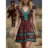 QICED Fashion Summer Spring V-Neck Sleeveless  Casual Dresses
