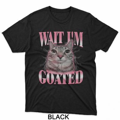 Lustiges albernes Katze Gehirnfäule Warte Ich bin Geil Katze Meme Spruch T-Shirt