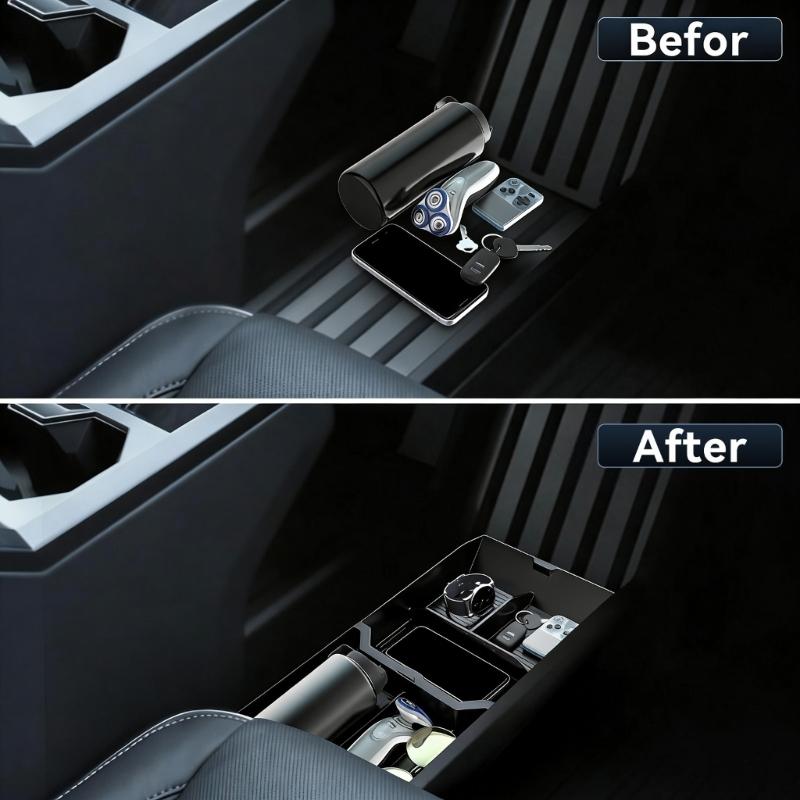 Floor Console Storage Tray for 2024 Lower Center Console Organizer Waterproof Auto Accessories Quick Install
