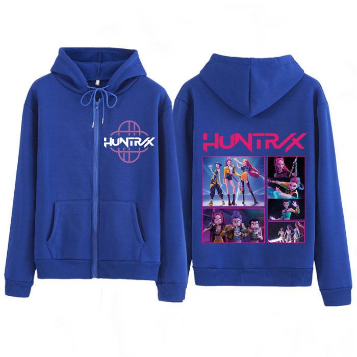 KPop Demon Hunters Huntrix Fashion Print zipper hoodie men women Aesthetic trend jacket thick casual zip up Sweatshirt Fan gifts