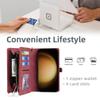 MEGSHI 017 Series For Samsung Galaxy S24 Ultra Case Zipper Wallet Detachable Letaher Phone Bag