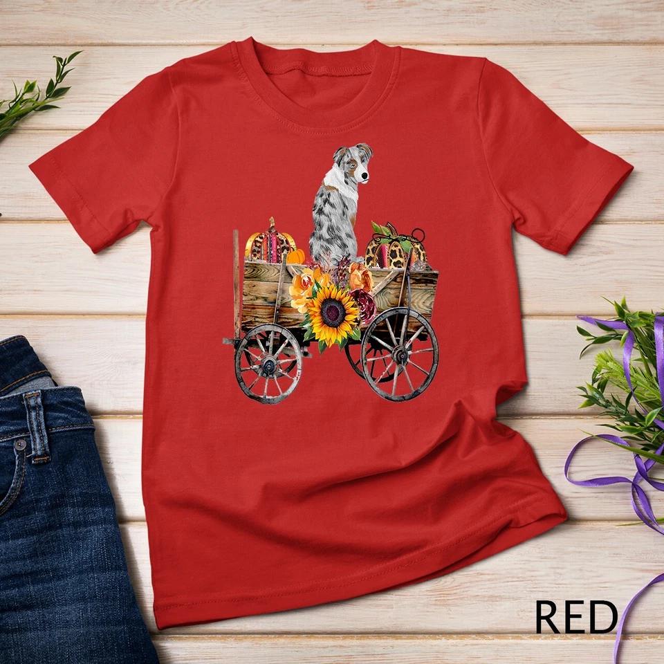 Blue Merle Australian Shepherd Dog Gift Aussie Sunflower Unisex T-shirt 8 M