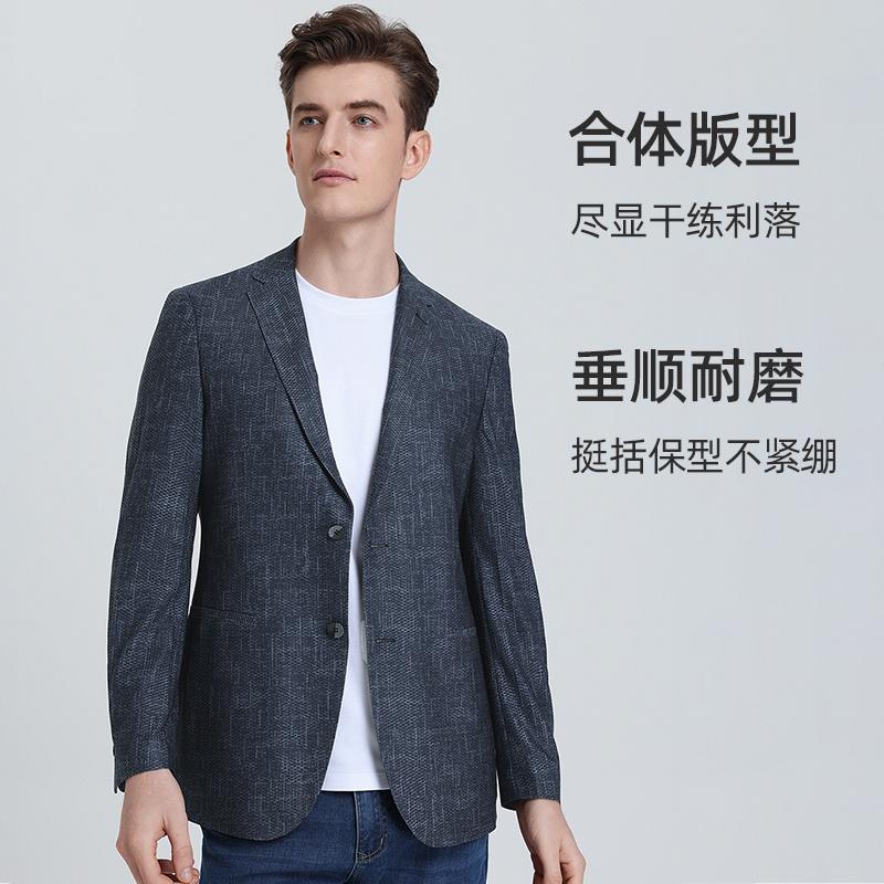 Langdeng men's casual suit jacket with two button pattern