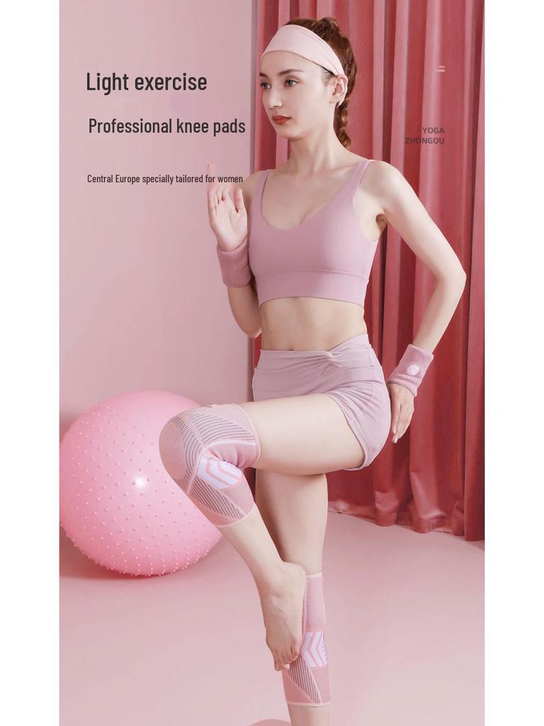 Dámské protiskluzové vysoce elastické běžecké chrániče kolen - Pohodlné, ochranné, pletený design s hvězdným vzorem pro fitness