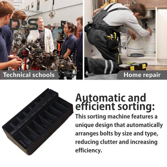 M3 Bolt Sorter Tray with 7 Measuring Slots Precision M3 Screw Bolt Length Sorting Box Heavy Duty Small Parts Screws Hardware Organizer