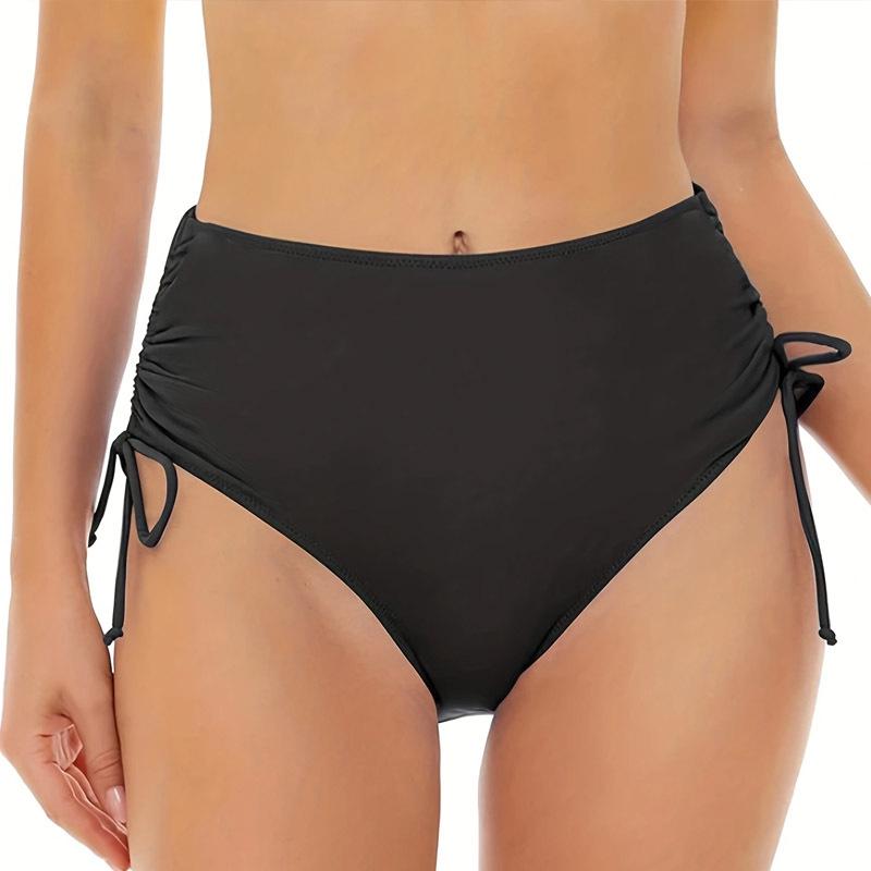 

Европейские и американские женские плавки бикини треугольной формы с завязками по бокам - Хулудао XXL чёрный