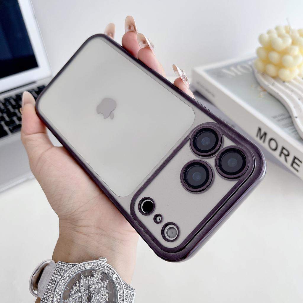 Comes with lens film, suitable for iPhone17ProMax electroplating mobile phone case, Apple 16 transparent tpu soft protective case