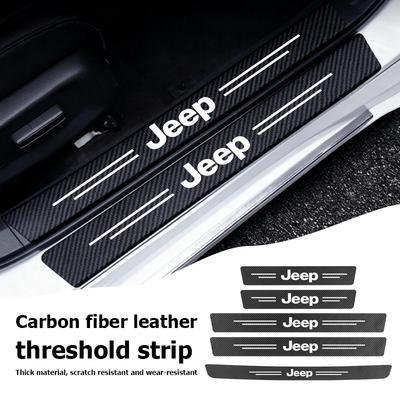Car Door Sill Anti-Scuff Sticker Threshold Decoration Strip Trunk Sills Protect Accessories For Cherokee Patriot Liberty