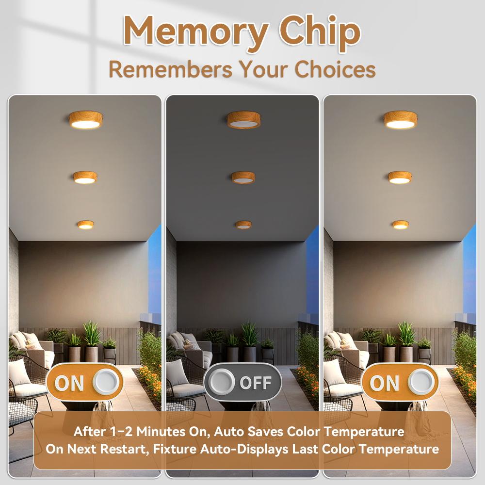 Wood Grain Gold LED Downlight 3 Colors Ceiling Light Spot Led Light Ultra Thin Panel Lamp for Living Room Home Decor