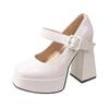 Ladies' High Heels 12cm French Mary Jane Shoes Thick Heel  Waterproof Platform Super Single Shoes Sandalias De Tacón 2025