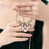 Retro Court Style Pearl & Crystal Tassel Necklace with Metal Chain - Elegant Design