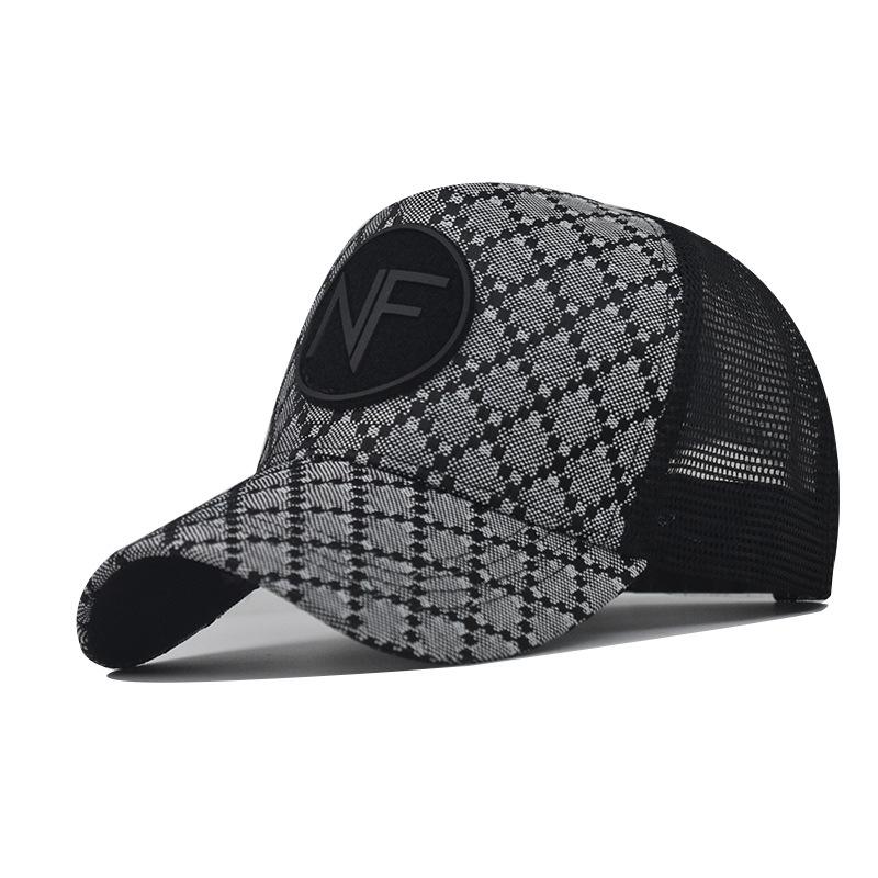 

Мужская кепка, новая бейсболка в клетку, шляпа Snapback с надписью NF, шляпа унисекс с дышащей сеткой, шляпы для дальнобойщиков, летние солнцезащитные шляпы 54-60cm серый
