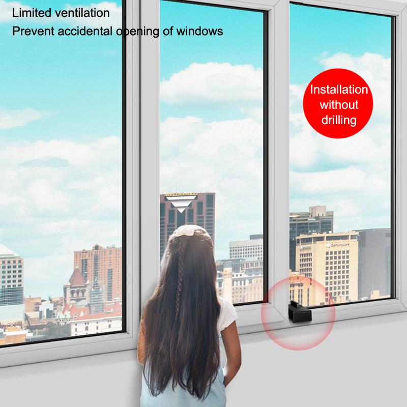 Aluminum Alloy Sliding Door And Window Lock Latch Anti-Theft Anti-Pinch Safety Lock Child And Pet Protection Bidirectional Fixer
