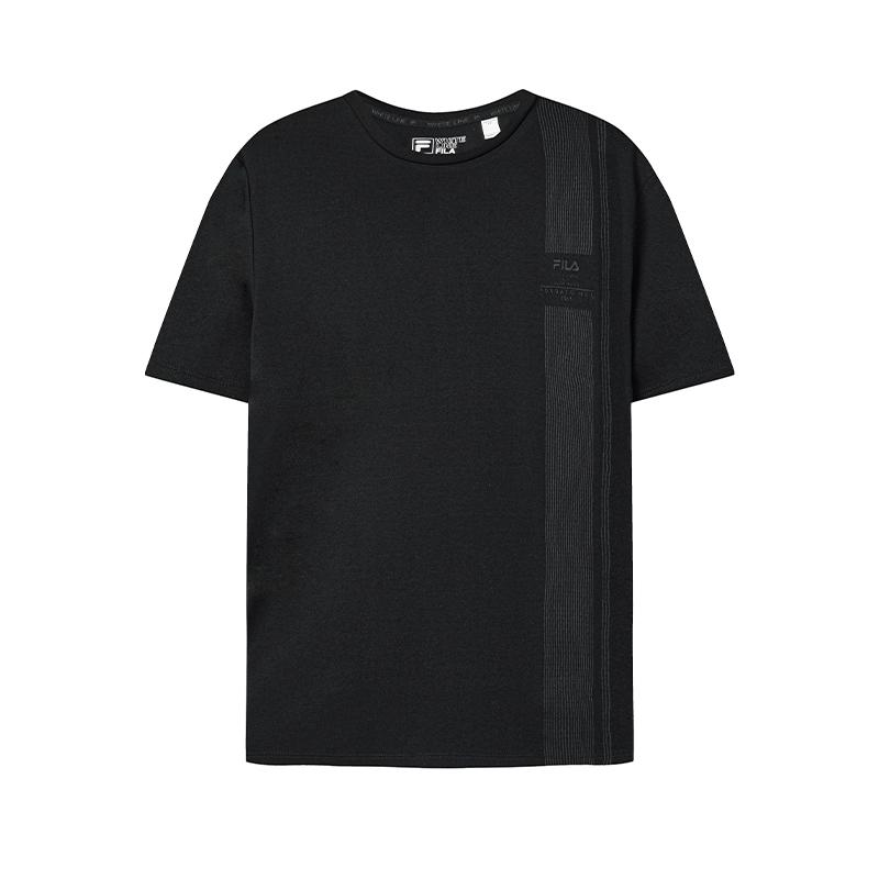 

FILA White Versatile Trendy Casual Sports T-Shirt Men Tops Black F11M623105F-BK M