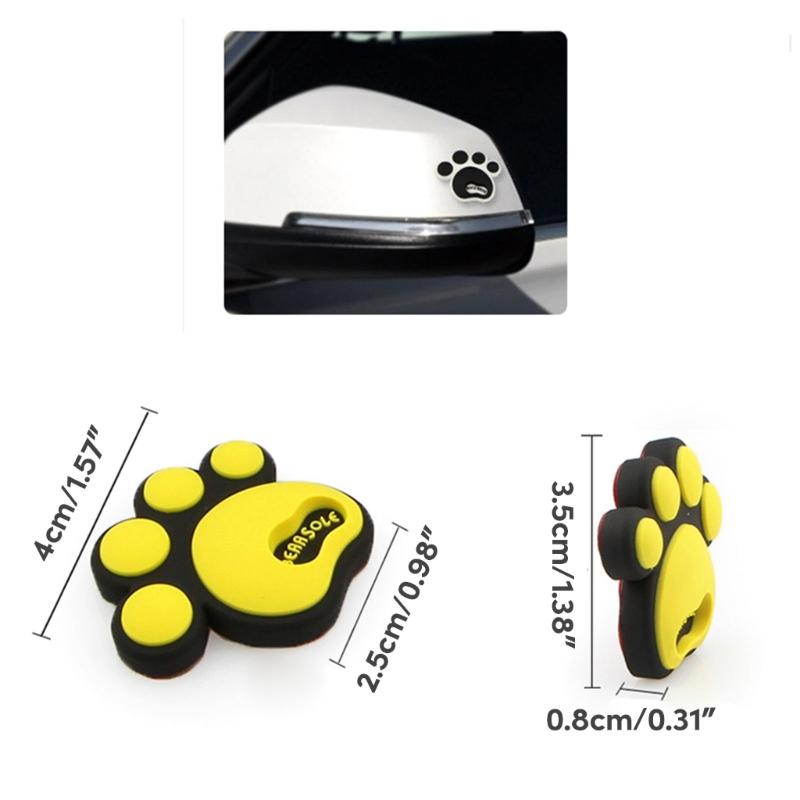 8Pcs Auto Rearview Mirror Stickers Cute Dog Paw Footprint Stickers Anti-Scratch Stickers Anti-skid Protector Stickers