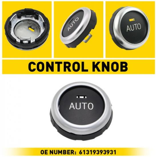 For BMW X6 X5 5/6 AC Climate Switch Control Knobs Rotary Buttons Black+Silver H