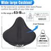 Thick Wide Gel Bike Seat Cushion with Rain Cover Large Surface Comfortable for Butt Memory Gel Foam Bike Saddle Seat Cushion Cover & - (L)