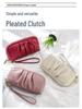 Top Grain Cowhide Versatile Pleated Leather Wristlet Wallet Clutch - Large Capacity Phone Handbag
