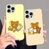 Cartoon Rilakkuma Bear For iPhone 17 16 15 14 13 12 11 Plus Pro Max Satin Colorful glossy surface Phone Case