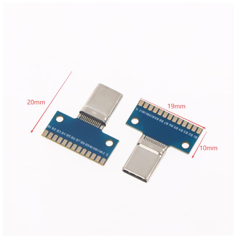 2Pcs USB 3.1 Type C Male to Female 24 Pin Connector Adapter Receptacle Reliable Connection for PC Laptop Charging
