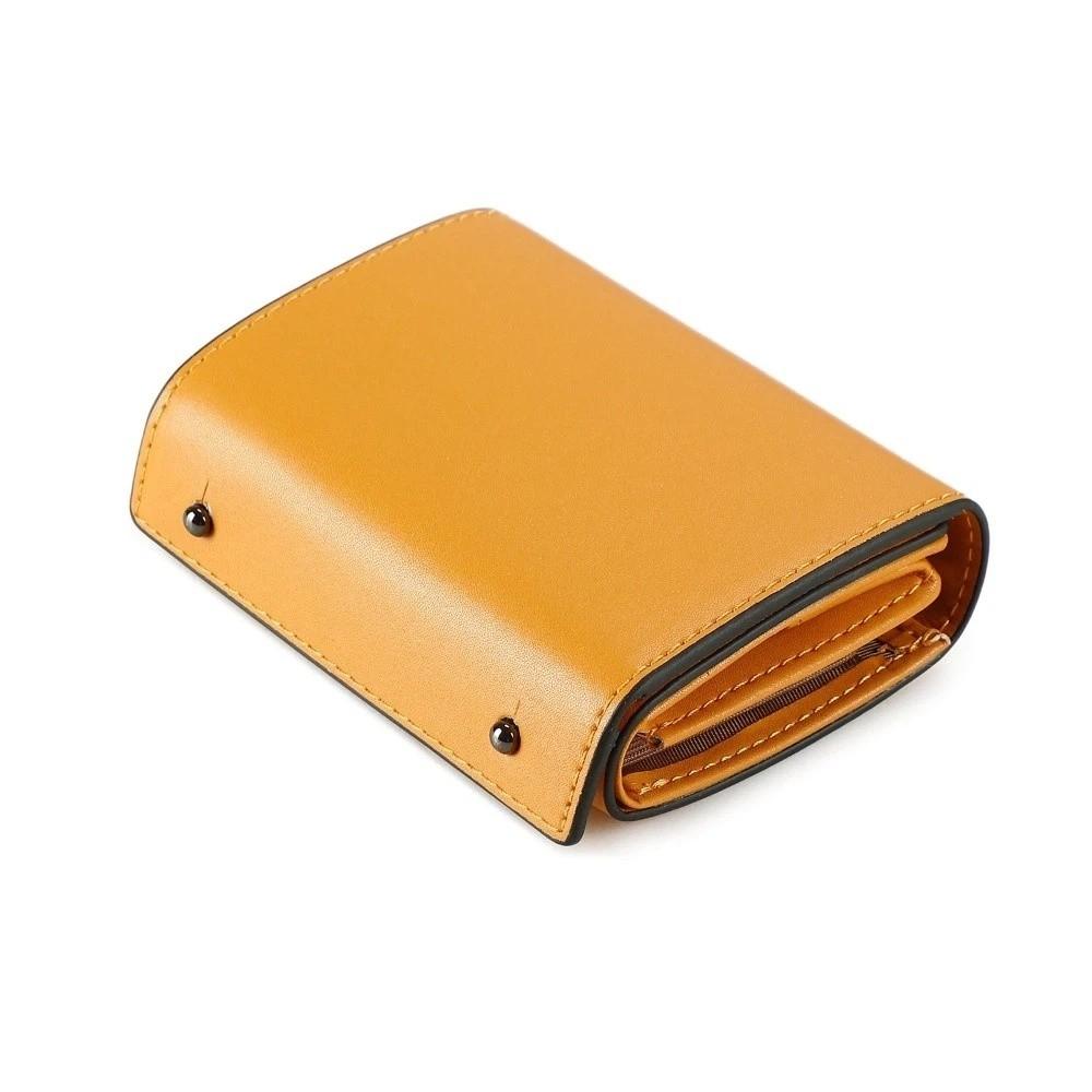 PU Leather Tri-fold Card Holder Ultra-Thin Design Coin Purse  Anti-theft Swiping