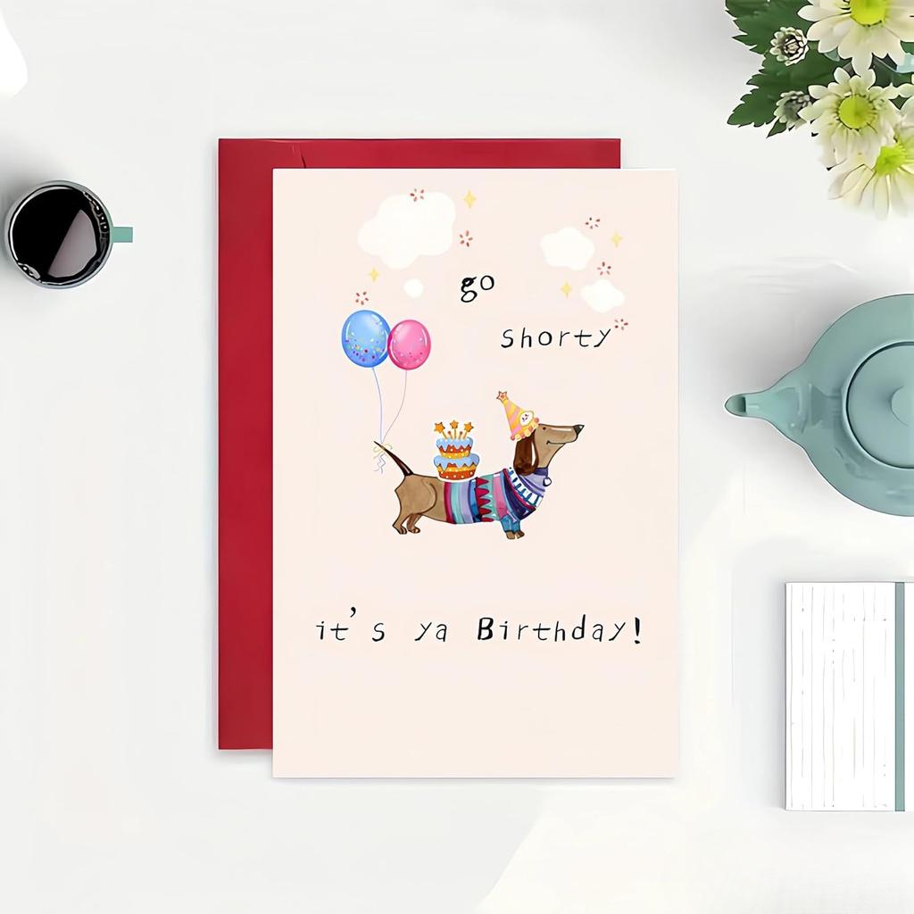 Hilarious Dachshund Birthday Card Hot Diggity Dog Funny Greeting for Him Her Cute Wiener Dog Gift for Pet Lovers Owners