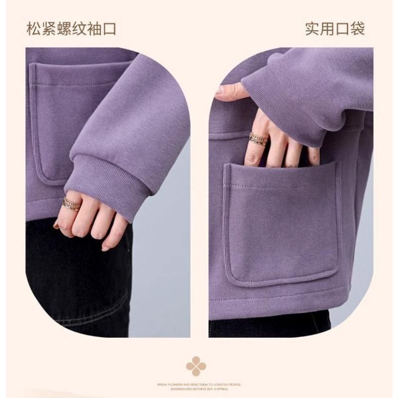 Women's Cardigan Solid Color Round Neck Long Sleeve Sweater Cardigan Jacket Loose Casual Fashion Top