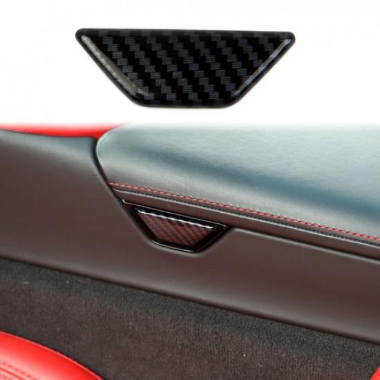 Carbon fiber central armrest box switch cover trim for Chevrolet Corvette C8