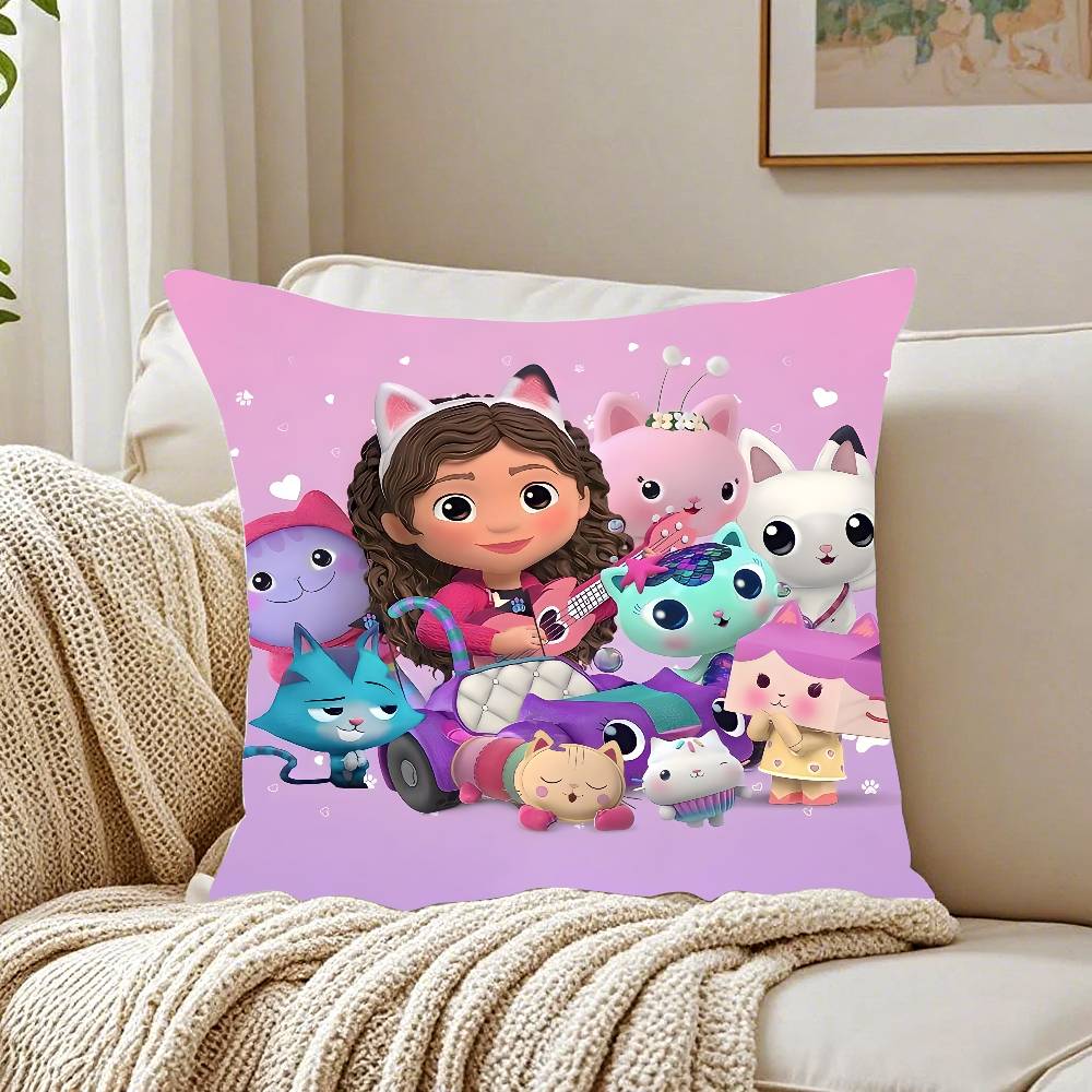 Kids Gabbys Dollhouse Gabby Cats Pillow Case Pattern Printed Pillowcase For Living Room Sofa Cushion Cover & Bedroom Decor