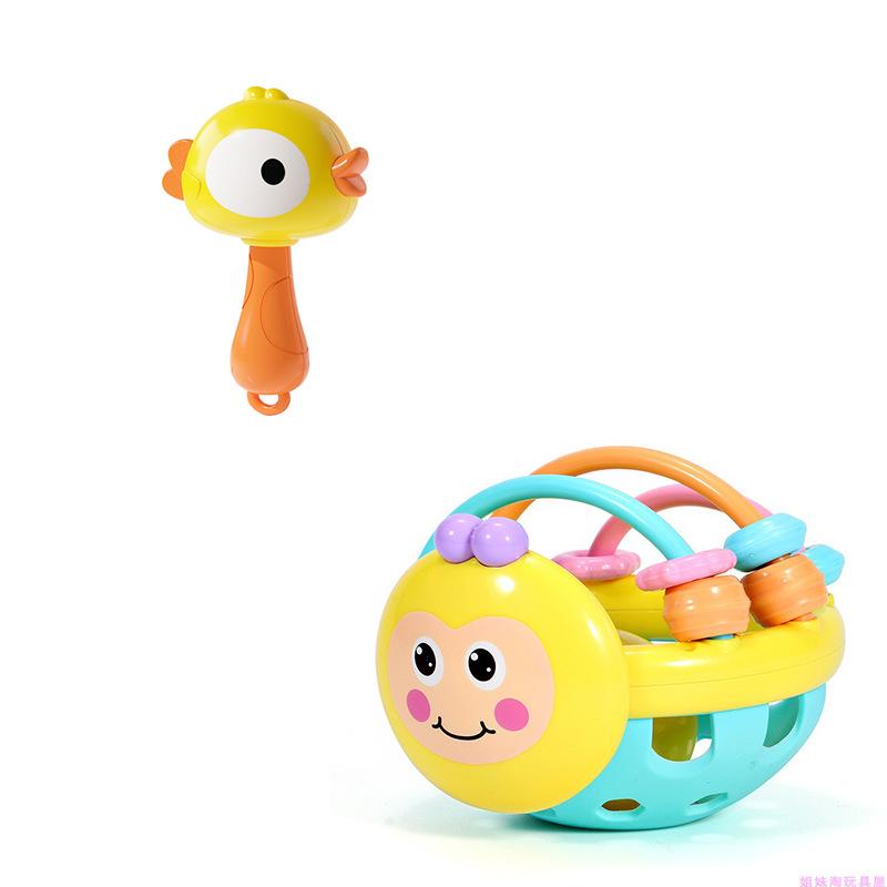 Rattle Toy Baby 0-3-6 - 8-12 Months Baby Newborn 1 Year Old Soft Glue Hand Ball Can Bite