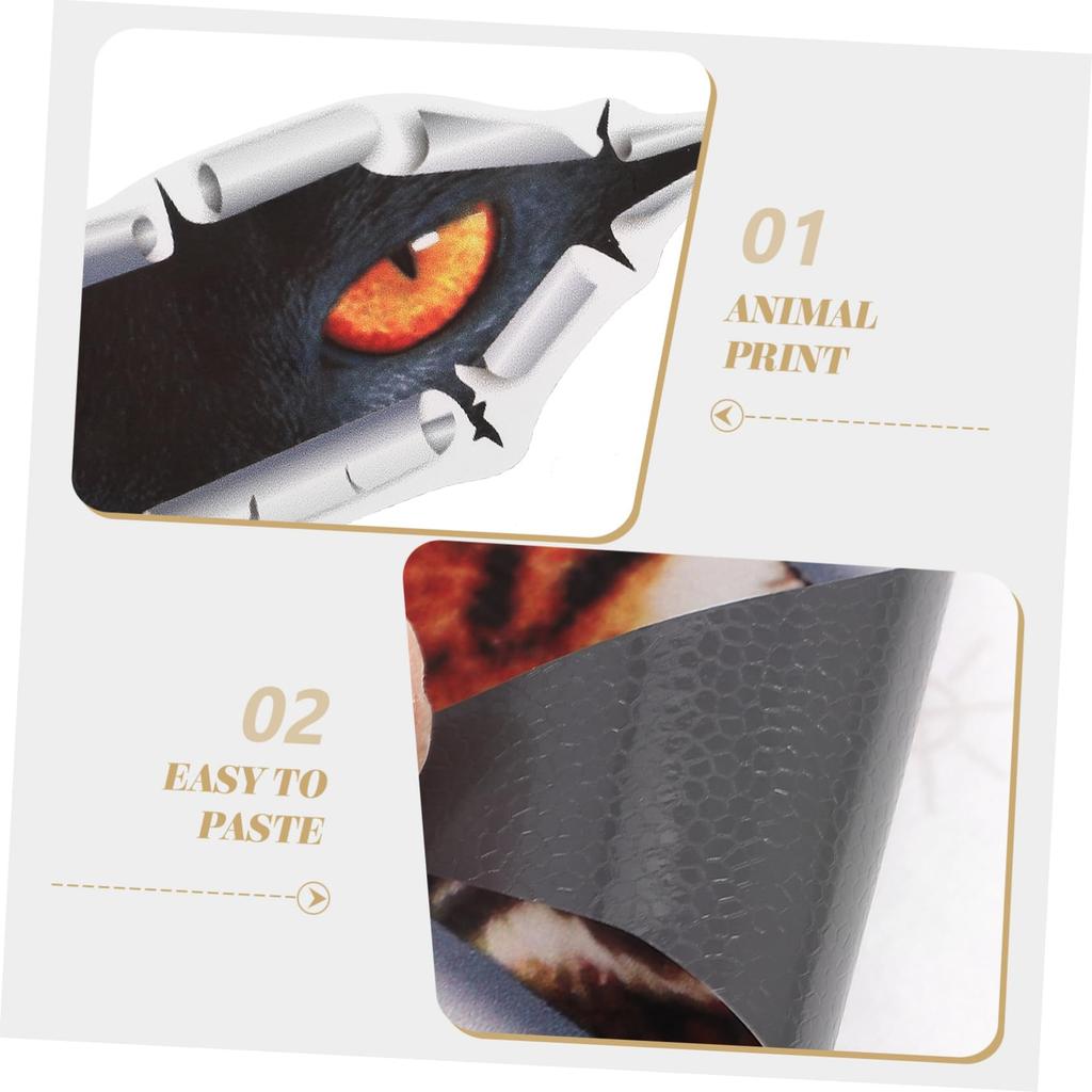 ABOOFAN 2pcs 3D Simulation 3D Car Stickers, Cat Eye Stickers, Tiger Car Stickers (Tiger)
