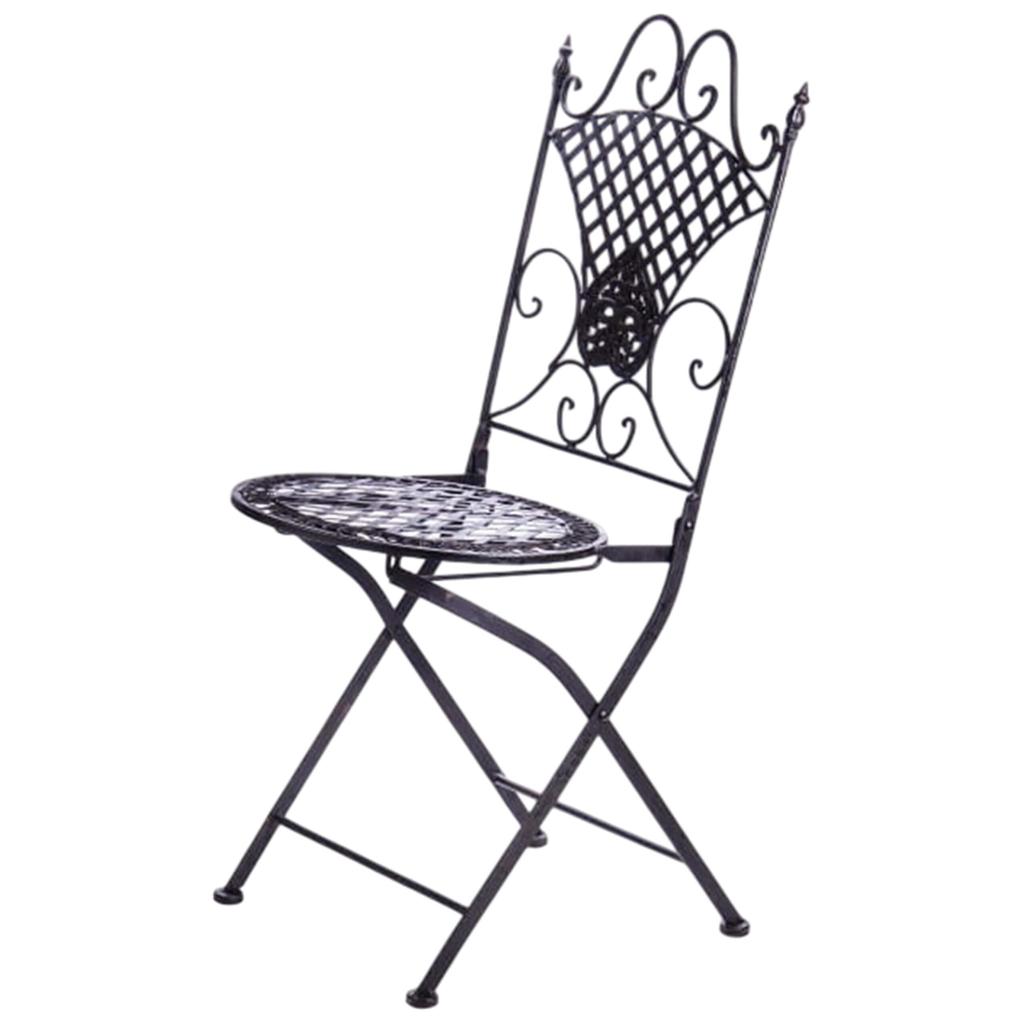 Brown metal garden chair in provencal style