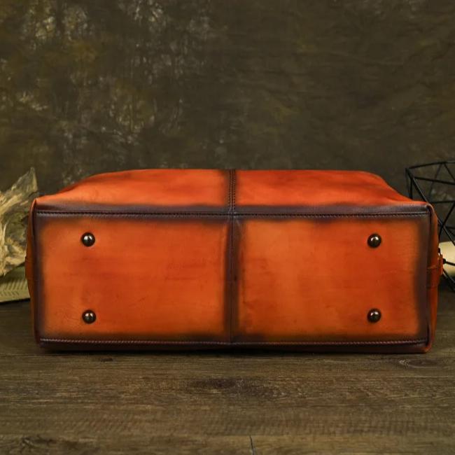 Johnature Echtes Leder Handtasche Retro Volltonfarbe Große Kapazität Damen Tasche Vielseitige Schulter Umhängetaschen