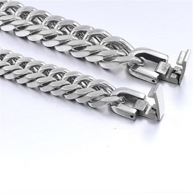 European and American Titanium Steel Men's Double Buckle Bracelet