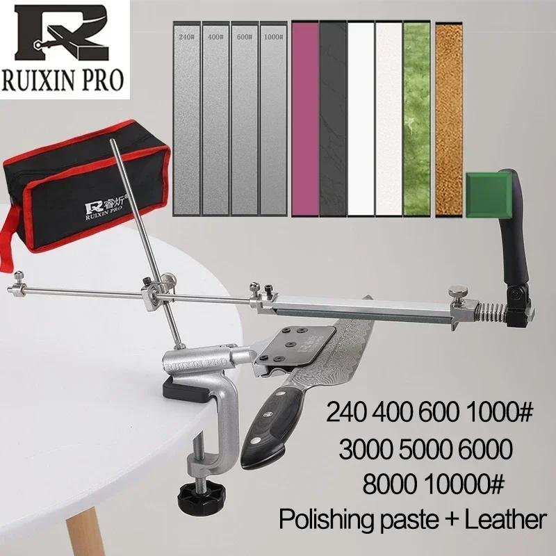 

2024Новинка RUIXIN точилка для ножей с фиксированным углом, металлический материал, система заточки, точильный камень, шлифовальные камни, шлифовальные кухонные инструменты Ships within 24 hour