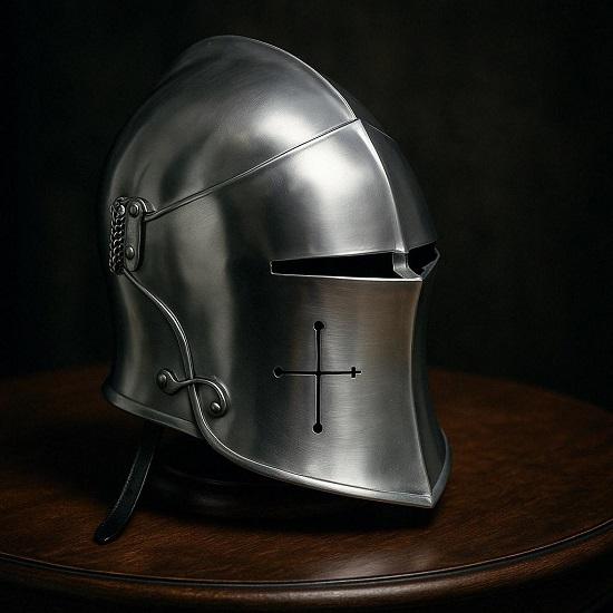 Medieval Barbuta Visored Helmet  Steel Knight Armor  Warrior Helmet for LARP, Cosplay, Reenactment