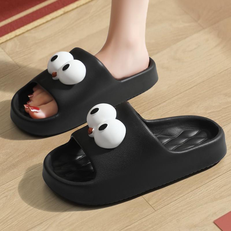 Fashion Smile Womens Slippers Wear-resistant Home Slippers Soft-bottom Light Bathroom Shoes New Summer Cute Thick-soled Cartoon Slippers