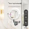 Dual-Sided LED Wall-Mounted Makeup Mirror with Magnification and Fill Light for Punch-Free Hotel Bathroom Use