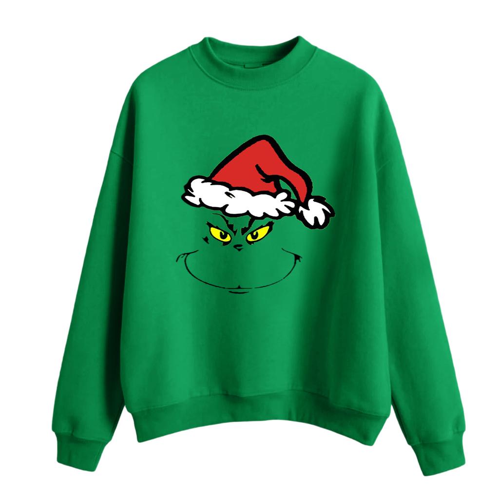 Women's Fashion Casual Round Neck Long Sleeve Christmas Printed Sweatshirt
