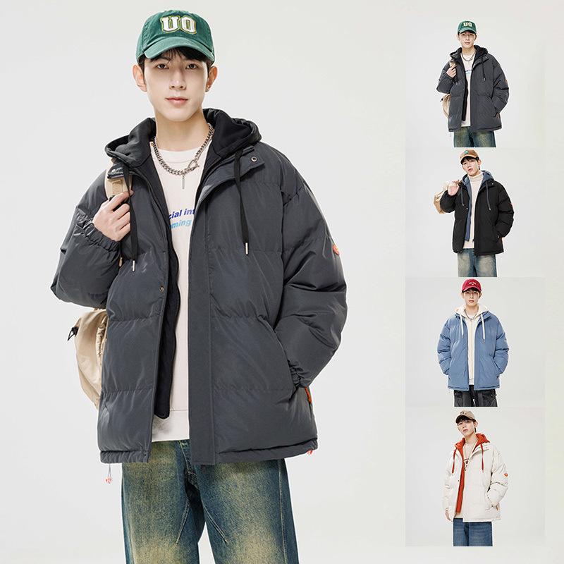 Large Size Cotton-padded Clothes Men's New Winter Thickened Cotton-padded Jackets Warm Hooded Jackets Fat Cotton-padded Clothes Fake Two Pieces