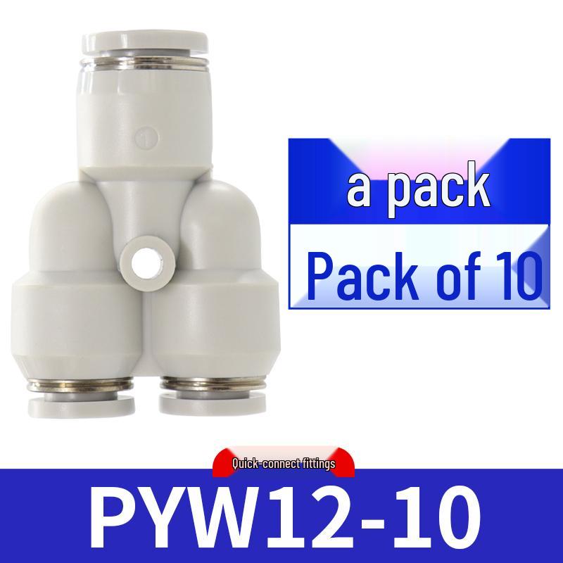 Pneumatic Reducing Y-Type Tee Quick-Connect Air Hose Connector PYW6-4/8-6/10-8