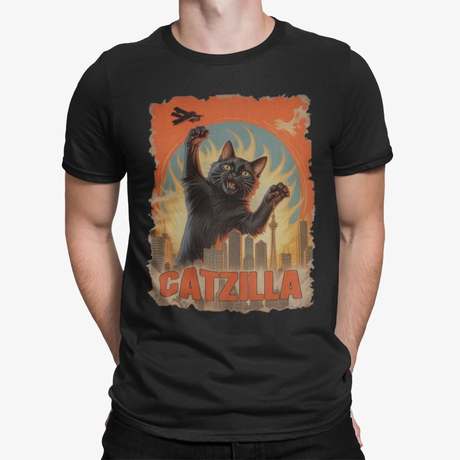 

film movie horror funny birthday t shirt for catzilla Godzilla cartoon fans S