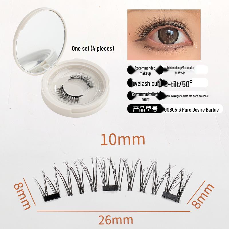 Zestaw magnetycznych sztucznych rzęs Little Devil z futra ekologicznego z klipsem