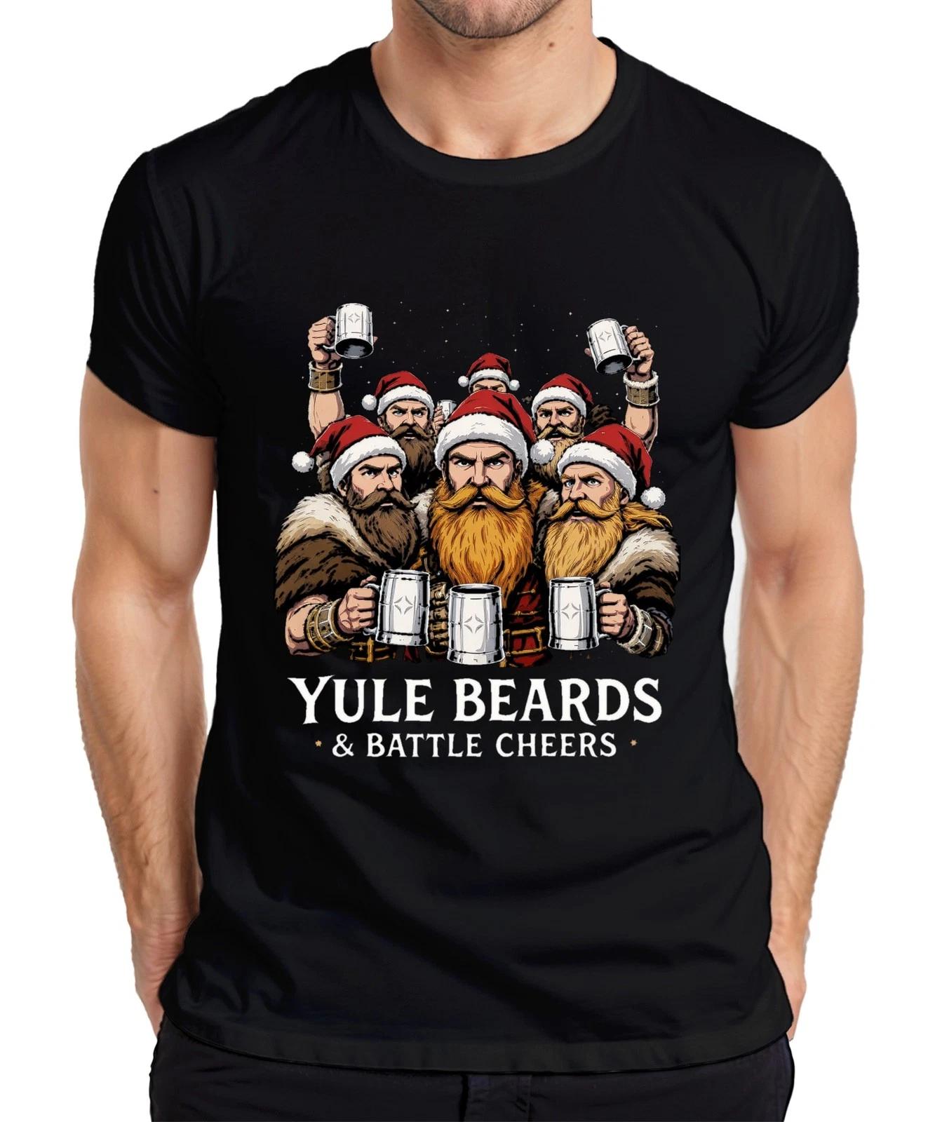 Yule Beards Battle Cheers Wikinger Weihnachten Bierkrug Retro Herren T-Shirt S