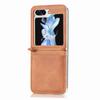 For Samsung Galaxy Z Flip7 FE 5G/Z Flip6 5G Case Card Slot Leather+PC Phone Cover